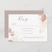 Elegant Floral Response Card RSVP Kaartje (Voorkant / Achterkant)