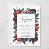 Elegant Floral Retirement Party Kaart (Voorkant)