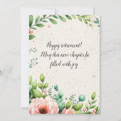 Elegant Floral Retirement Party Kaart (Achterkant)