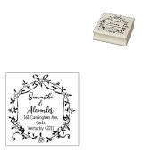 Elegant Floral Retouradres Rubberstempel (Gestempeld)