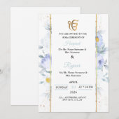 Elegant Floral Rokha Ceremony Invitation (Devant / Derrière)