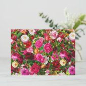 Elegant  Floral Roos Garden Blossom Aankondiging (Staand voorkant)