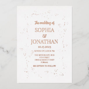 Elegant floral roos gold foil bruiloft folie uitnodiging