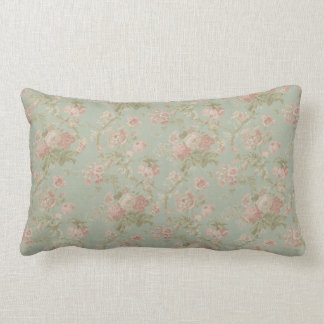 Elegant Floral Roos, groen en roze Kussen