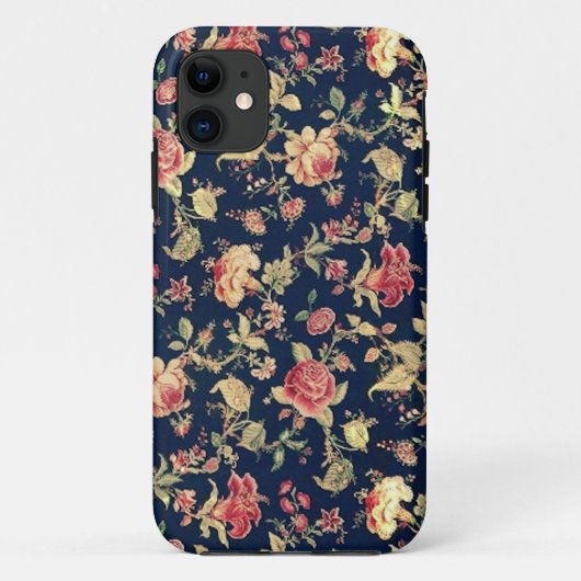 Elegant  Floral Roos iPhone Case (Achterkant)