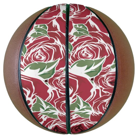 Elegant Floral Roos Petal Pattern Basketbal (Verticaal)