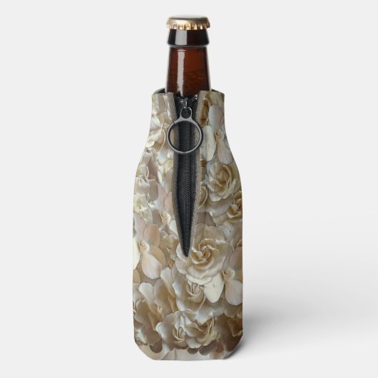 Elegant Floral Roos Petal Pattern Flesjeskoeler (Fles Achterkant)