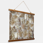 Elegant Floral Roos Petal Pattern Hangend Wandkleed (Gebogen)
