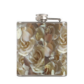 Elegant Floral Roos Petal Pattern Heupfles (Achterkant)