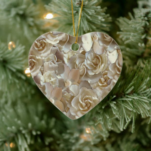 Elegant Floral Roos Petal Pattern Keramisch Ornament