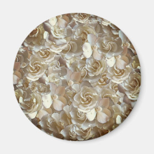 Elegant Floral Roos Petal Pattern Magneet
