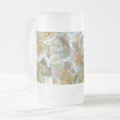 Elegant Floral Roos Petal Pattern Matglas Bierpul (Voorkant links)