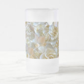 Elegant Floral Roos Petal Pattern Matglas Bierpul (Center)