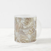 Elegant Floral Roos Petal Pattern Matglas Koffiemok (Voorkant rechts)
