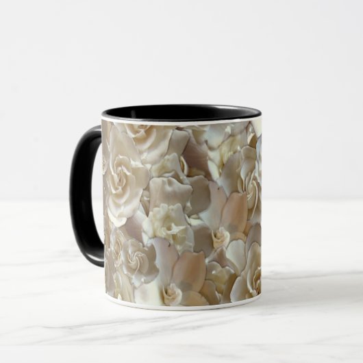 Elegant Floral Roos Petal Pattern Mok (Voorkant links)
