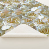 Elegant Floral Roos Petal Pattern Sherpa Deken (3/4)
