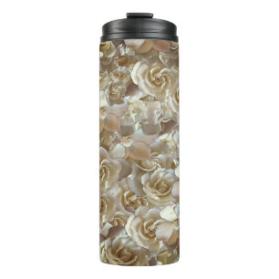 Elegant Floral Roos Petal Pattern Thermosbeker