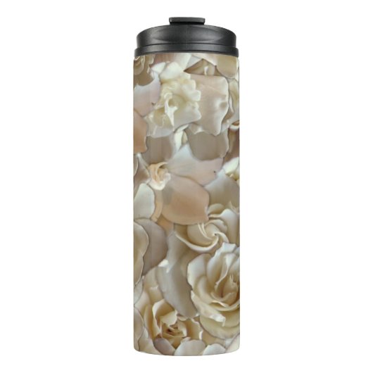 Elegant Floral Roos Petal Pattern Thermosbeker (Voorkant)