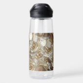 Elegant Floral Roos Petal Pattern Waterfles (Achterkant)