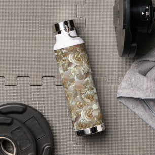 Elegant Floral Roos Petal Pattern Waterfles