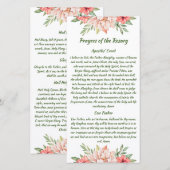 Elegant Floral Rosary Prayer Kaart (Voorkant / Achterkant)