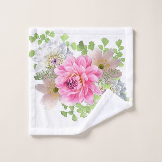 Élégant floral rose (Gant de toilette)