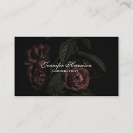 Elegant Floral Rose Bouquet Flowers op Black Visitekaartje
