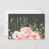 Élégant floral rose pâle Faire-part de mariage RSV (Dos)
