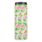Elegant Floral Roses Green Leaves Pattern-23675 Thermosbeker (Achterkant)