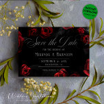 Élégant Floral Rouge Noir Enregistrer La Carte Dat<br><div class="desc">Donnez le ton pour votre journée spéciale avec ces Elégantes Cartes "Save The Date" Rouges Noires et Florales, conçues par Mylini Design. Présentant un design floral noir-rouge sophistiqué, ces invitations feront certainement une première impression inoubliable. Chaque carte peut être personnalisée en fonction de vos besoins uniques, en s'assurant que chaque...</div>