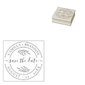 Elegant Floral Round Save the Date Wedding Rubberstempel (Gestempeld)