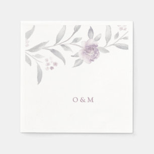 Elegant floral roze Chinoiserie Weddenningmonogram Servet