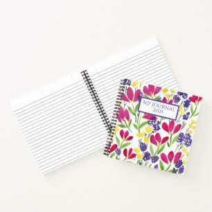Elegant Floral Roze Paars Geel Notitieboek