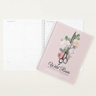 Elegant Floral roze Roses Hair Salon Benoeming Planner