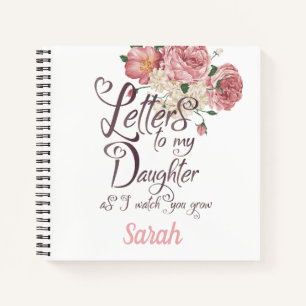 Elegant Floral rozen chic Letters naar Dochter Notitieboek