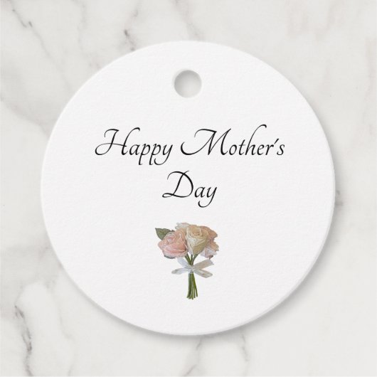 Elegant Floral Rozen Moederdag Bedankjes Labels (Voorkant)