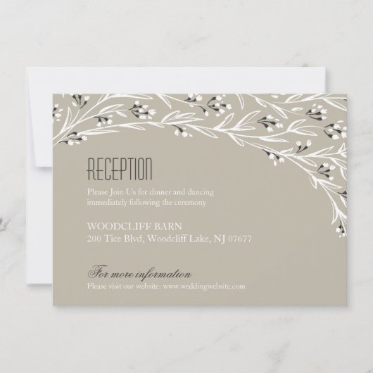 Elegant floral rustic bruiloft kaart (Voorkant)