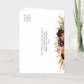 Elégant Floral Rustique Mariage Foil Invitation (Verso)