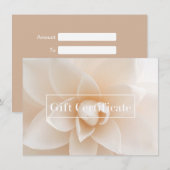 Elegant Floral Salon Spa Yoga Gift Certificate (Voorkant / Achterkant)
