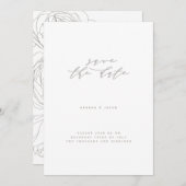 Elegant floral save the date (Voorkant / Achterkant)