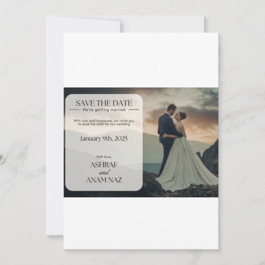 Elegant Floral Save the Date Card – Modern Wedding (Devant)