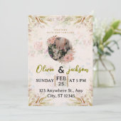 Elegant Floral Save The Date Wedding Invitation (Debout devant)
