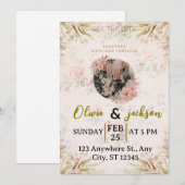 Elegant Floral Save The Date Wedding Invitation (Devant / Derrière)
