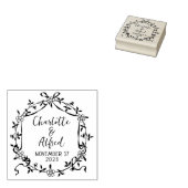 Elegant Floral Save the Date Wedding Rubberstempel (Gestempeld)