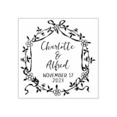 Elegant Floral Save the Date Wedding Rubberstempel (Afrduk)