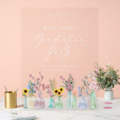 Élégant floral script Bienvenue à la fête de remis (Mariage)