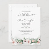 Elegant Floral Script Waterverf Vrijgezellenfeest Uitnodiging Briefkaart (Voorkant / Achterkant)