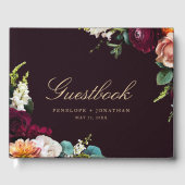 Elegant  Floral Script Wedding Gastenboek (Voorkant)