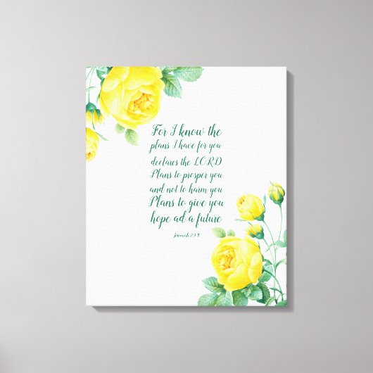 Elegant Floral Scripture 29:11 Canvas Afdruk (Voorkant)
