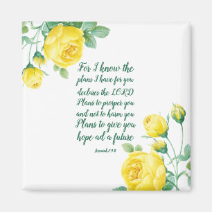 Elegant Floral Scripture 29:11 Magneet